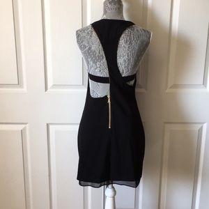 Alice + Olivia asymmetrical black dress